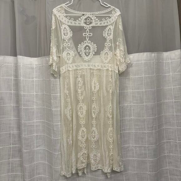 American Rag White Sheer Pattern Lace Robe - Picture 4 of 5